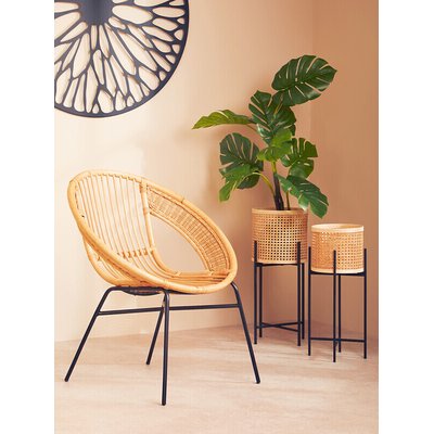 58cm Small Rattan Planter with Metal Stand SO'HOME