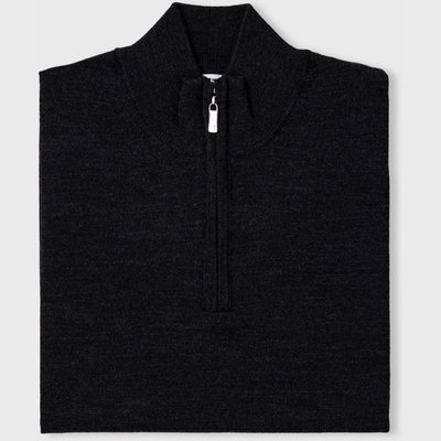 Pull col montant zippé en laine mérinos ACROSS