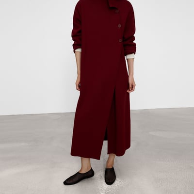 Manteau long en maille croisée ADOLFO DOMINGUEZ