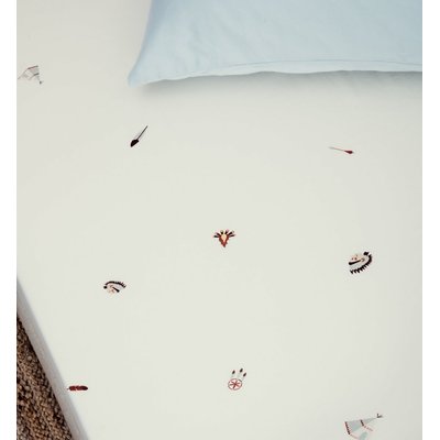 Drap housse 1 personne en coton bio, PETITE PLUME KADOLIS