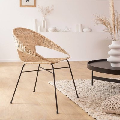 Chaise en rotin et en métal  AURÉLIEN MADE IN MEUBLES 