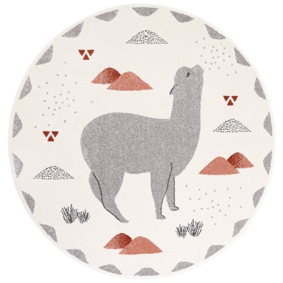 Tapis enfant rond petits lamas ANDINA NATTIOT
