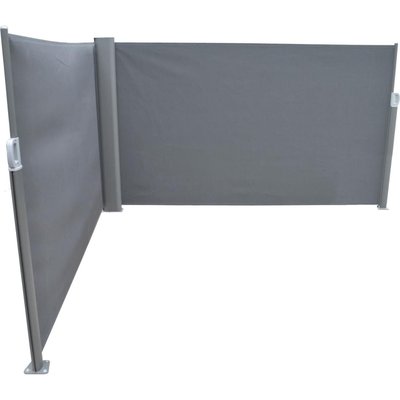Paravent extérieur rétractable avec angle chassis en aluminium Grey PROLOISIRS