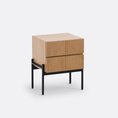 Signatures Lodge Oak Veneer Bedside Table with 2 Drawers LA REDOUTE INTERIEURS