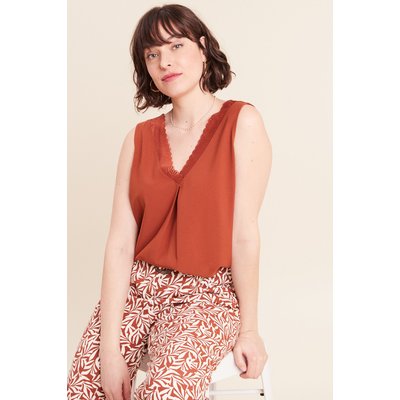 Débardeur en crochet coton amber brown - Comptoir des Cotonniers
