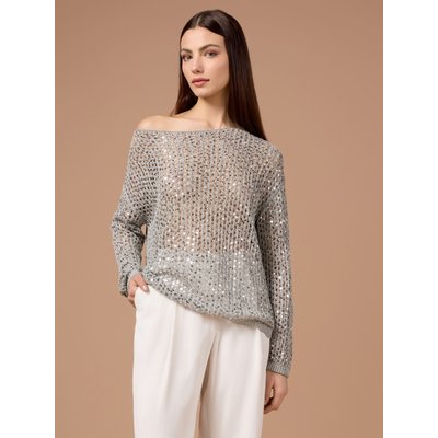 Pull en FIL mélangé coton à maille ajourée OLTRE