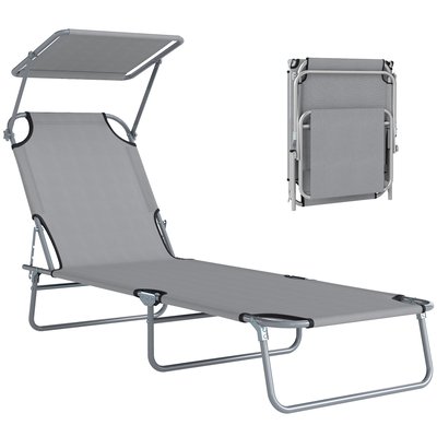 Chaise longue Métal Gris clair OUTSUNNY