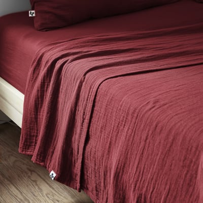 Drap plat gaze de coton TERRE DE NUIT