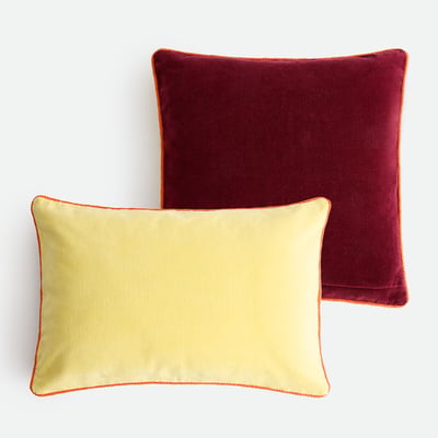 Funda de cojín cuadrada bicolor 50x50 cm, en terciopelo, GUSALI LA REDOUTE INTERIEURS