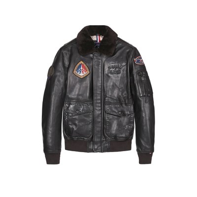 Cuir noir RAVEN ALPHA REDSKINS