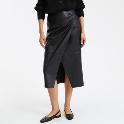 Jupe crayon noir cuir sales