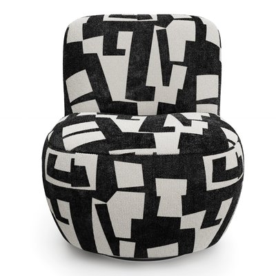 Fauteuil pivotant en tissu texturé à motif JENA SIA HOME