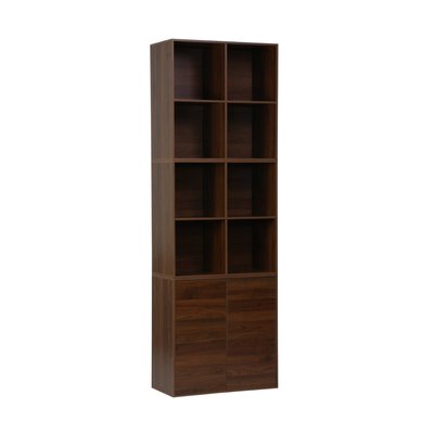 Etagère, bibliothèque modulable décor bois 3 éléments - 2 portes 8 niches KOMPO SWEEEK