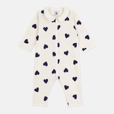 Pyjama bébé en coton sans pieds imprimé cœur PETIT BATEAU