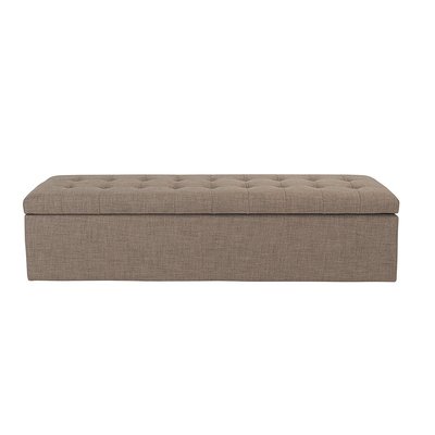 Banc coffre en bois avec revêtement tissu Taupe Vatican SIGNATURE