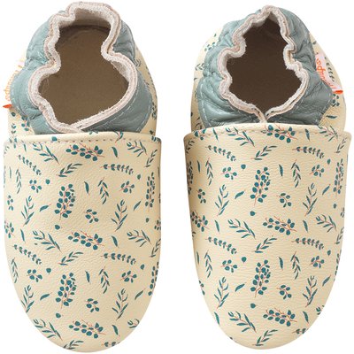 Chaussons bébé cuir souple Jo l'eucalyptus TICHOUPS
