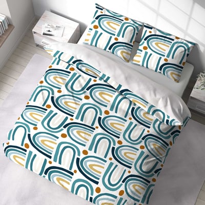Parure housse de couette en microfibre imprimée, Arc en Ciel C DESIGN HOME TEXTILE