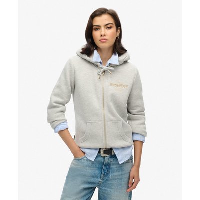 Sweat à capuche zippé à logo métallisé Luxe SUPERDRY