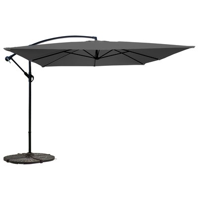 Parasol déporté 3 x 3m et 4 dalles lestées, GENOVA OVIALA