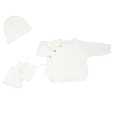 Trousseau naissance - Brassière chaussons et bonnet TROIS KILOS SEPT