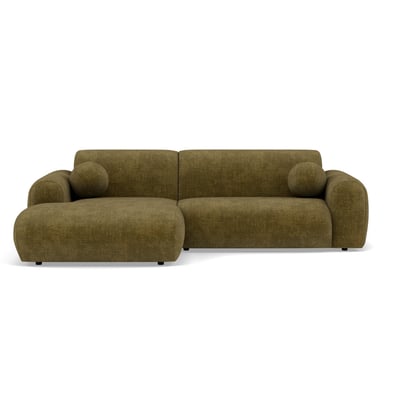 Canapé d'angle gauche en velours texturé, LOUISE BEST MOBILIER