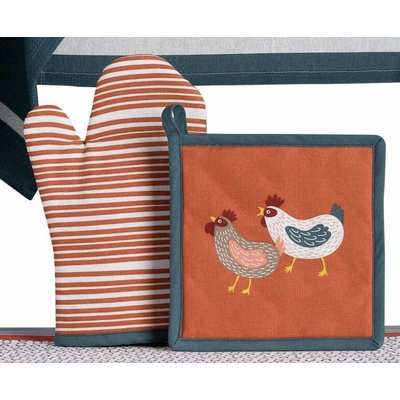 Gant-Manique coton, Poule Ou Coq C DESIGN HOME TEXTILE