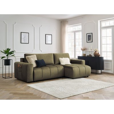 Canapé d'angle convertible 3 places en velours, ARSENE BOBOCHIC