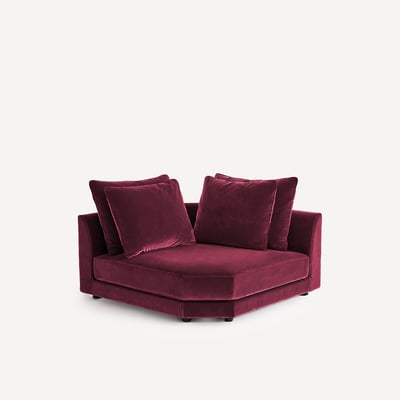 Canapé d'angle modulable en velours, TIBERIO AM.PM