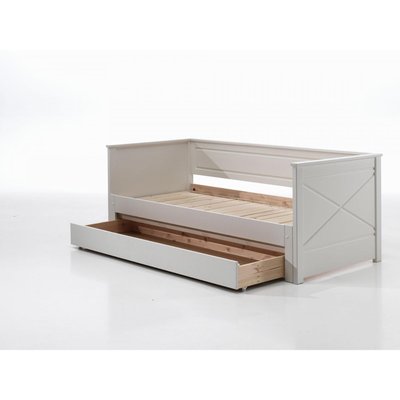 lit capitaine PINO extensible avec tiroir - blanc VIPACK
