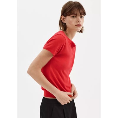 Pull-over maille fine manches courtes MANGO