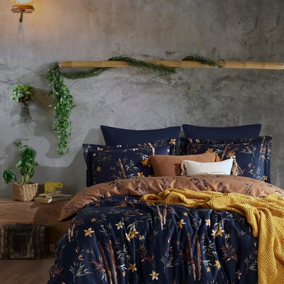 Parure de lit enfant satin de coton imprimée floral, Bamboo C DESIGN HOME TEXTILE