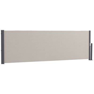 Store latéral brise-vue paravent rétractable dim. 3L x 1H m gris clair OUTSUNNY