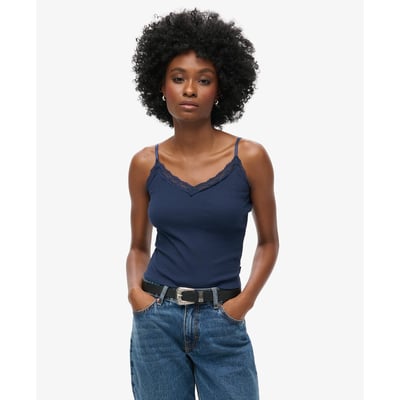 Athletic Essential Lace Trim Cami Top SUPERDRY