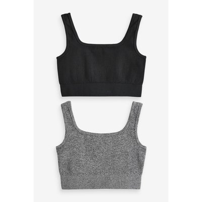 Haut soutien-gorge côtelé, lot de 2 NEXT