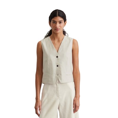 Gilet regular en lin-viscose stretch MARC O'POLO