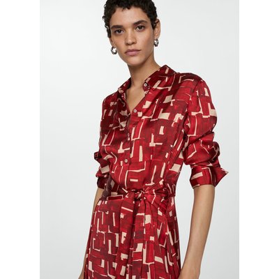 Robe droite fluide manche longue sale