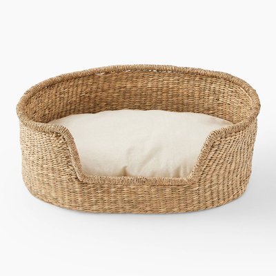 Panier ovale pour chien, 55x40x20cm, en jonc de mer MONOPRIX