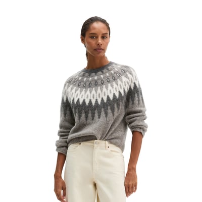 Pull jacquard coupe classique en un mélange douillet de laine et de laine d'alpaga MARC O'POLO