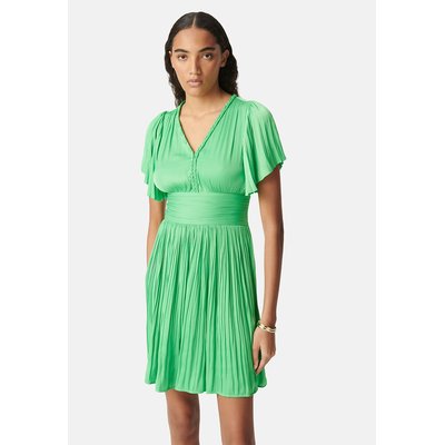 Robe courte évasée, col V, manches courtes IKKS
