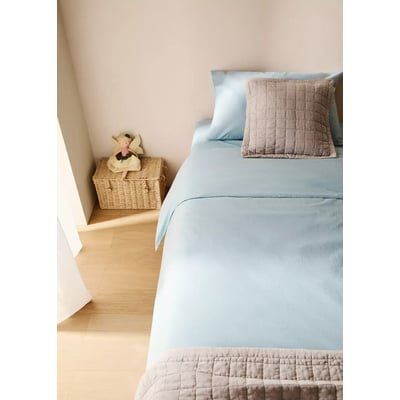 Housse de couette enfant coton lavé double surpiqûre lit 90 cm MANGO HOME