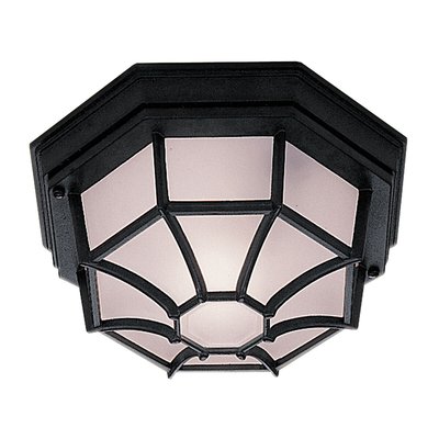 Outdoor Black Hexagonal Flush Light SO'HOME
