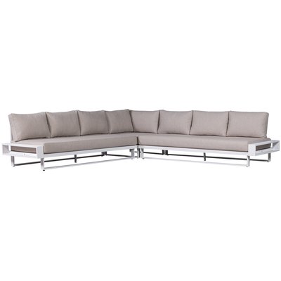Canapé de jardin d'angle en aluminium FLINT WOOOD