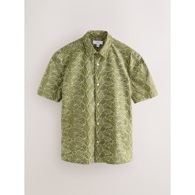 Chemise manches courtes à feuillage brodé NEXT