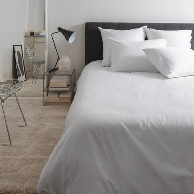 Housse de couette satin de coton lavé bio QUARTZ CARRE BLANC