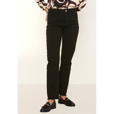Jeans femme droit noir enduit La Redoute