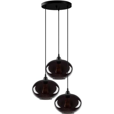 Suspension en verre fumé 3 abat-jour Smoke Modèle 2 HANAH HOME