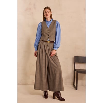 Pantalon imprimé prince de Galles extra large TATIANA Maison 123