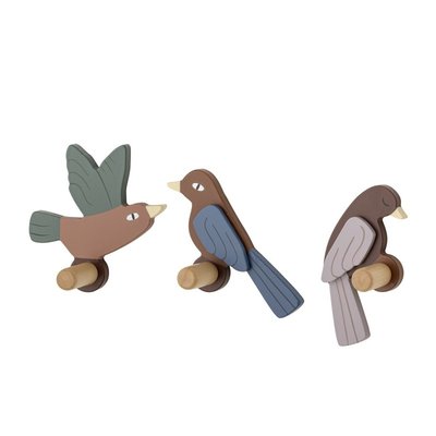Patères oiseaux bois  Lewi set de 3 BLOOMINGVILLE