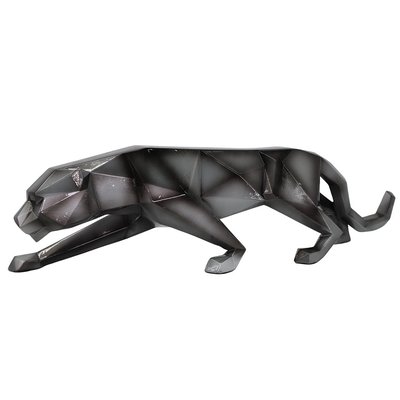Sculpture moderne panthère gris anthracite 48 cm PIER IMPORT