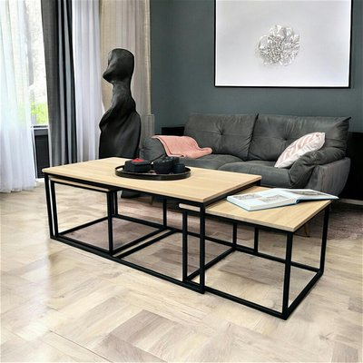 Table basse gigogne en bois de chêne blanc (lot de 3) COLOGNE PIER IMPORT
